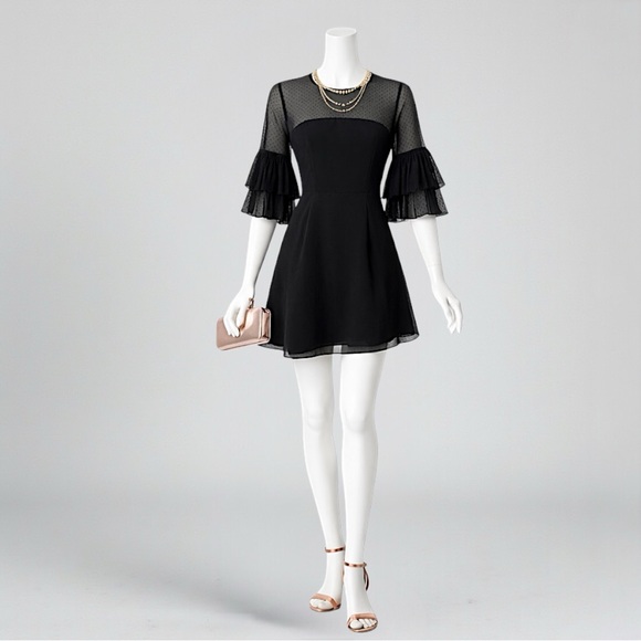 LuLu’s Keepsake Horizons Black Flounce Sleeve Mini Dress - Picture 4 of 10